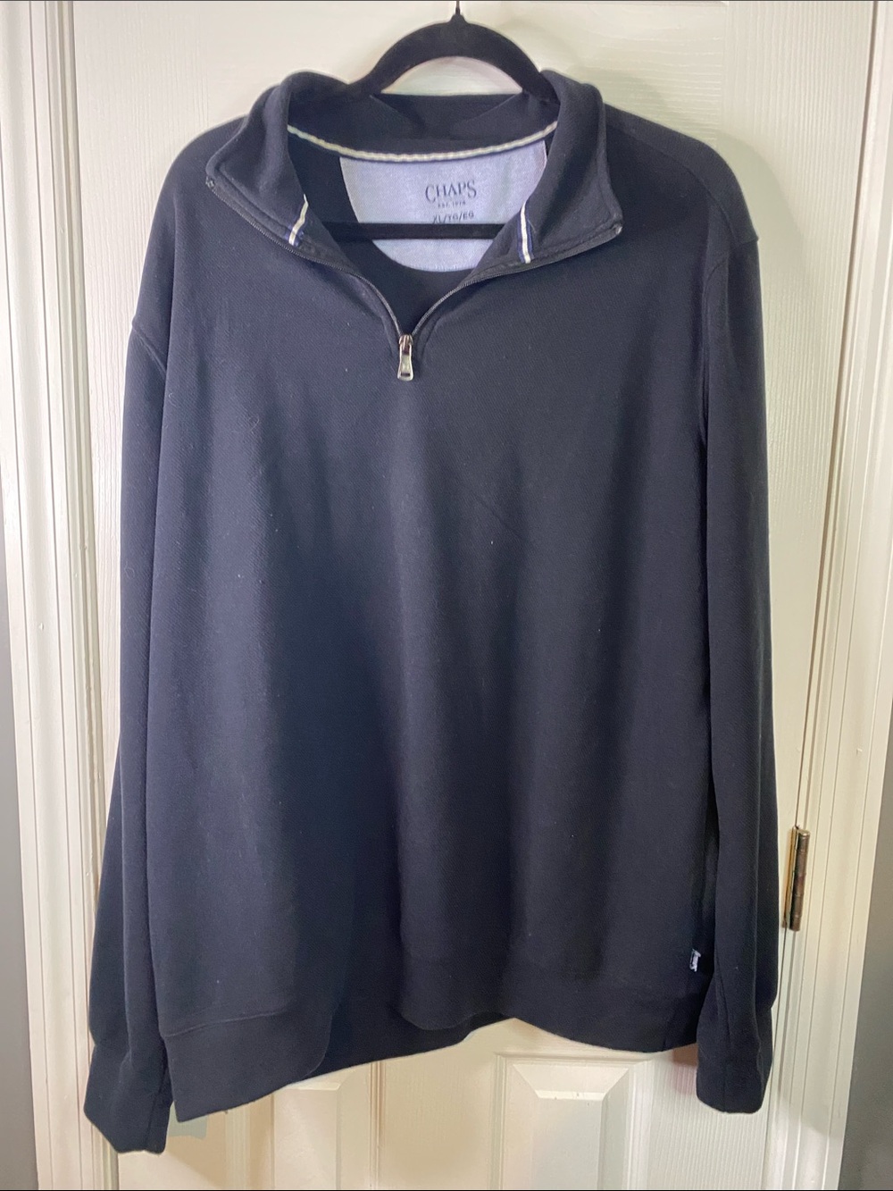 Chaps Men's Black Half-Zip Pullover Sweater Size XLarge.
